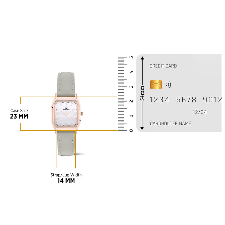 Octagonal Analog Leather Rose Gold