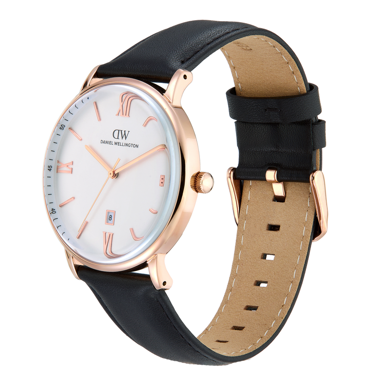 Round Analog Roman Sheffield White/Rose Gold