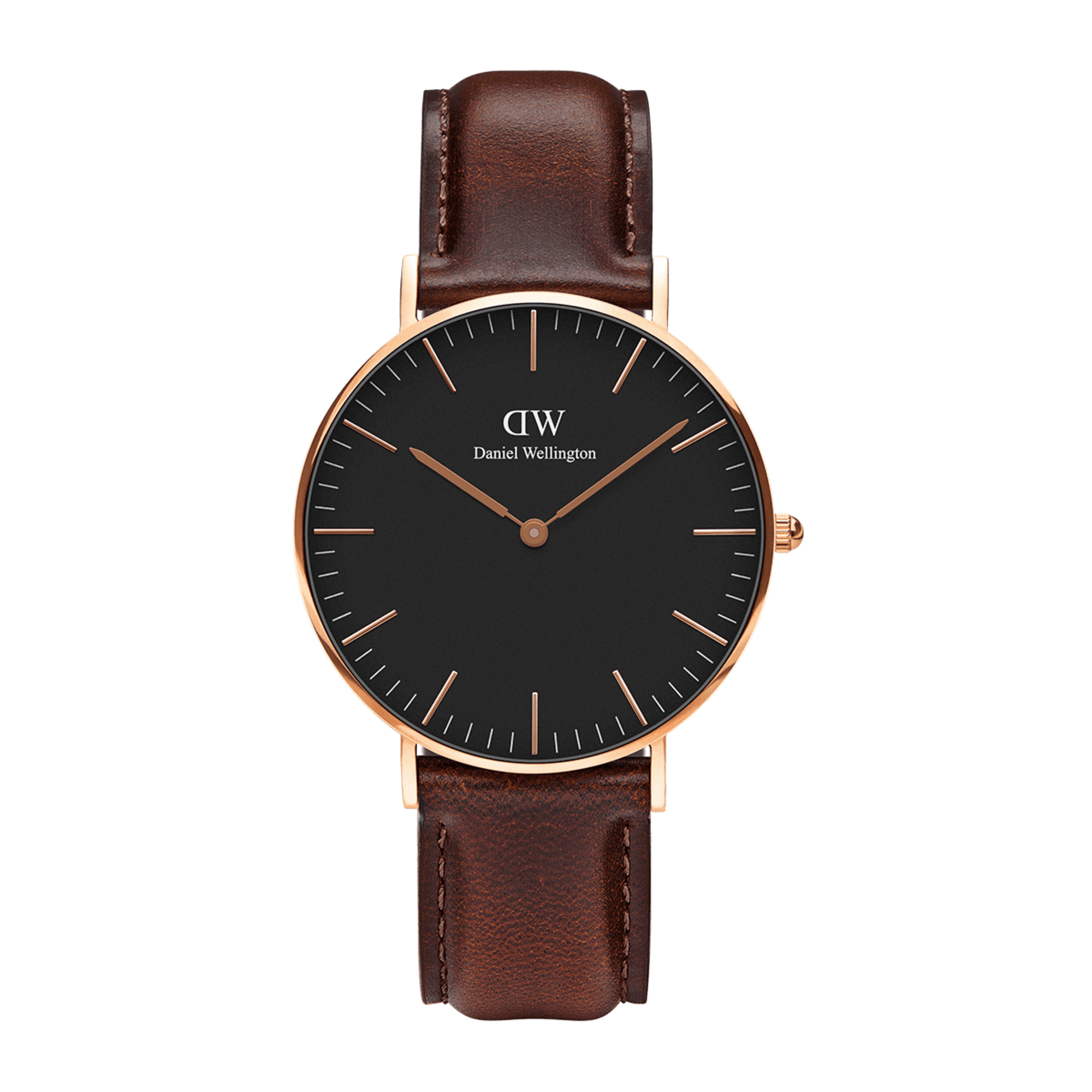Bristol Black dial men's watch with leather strap DW
