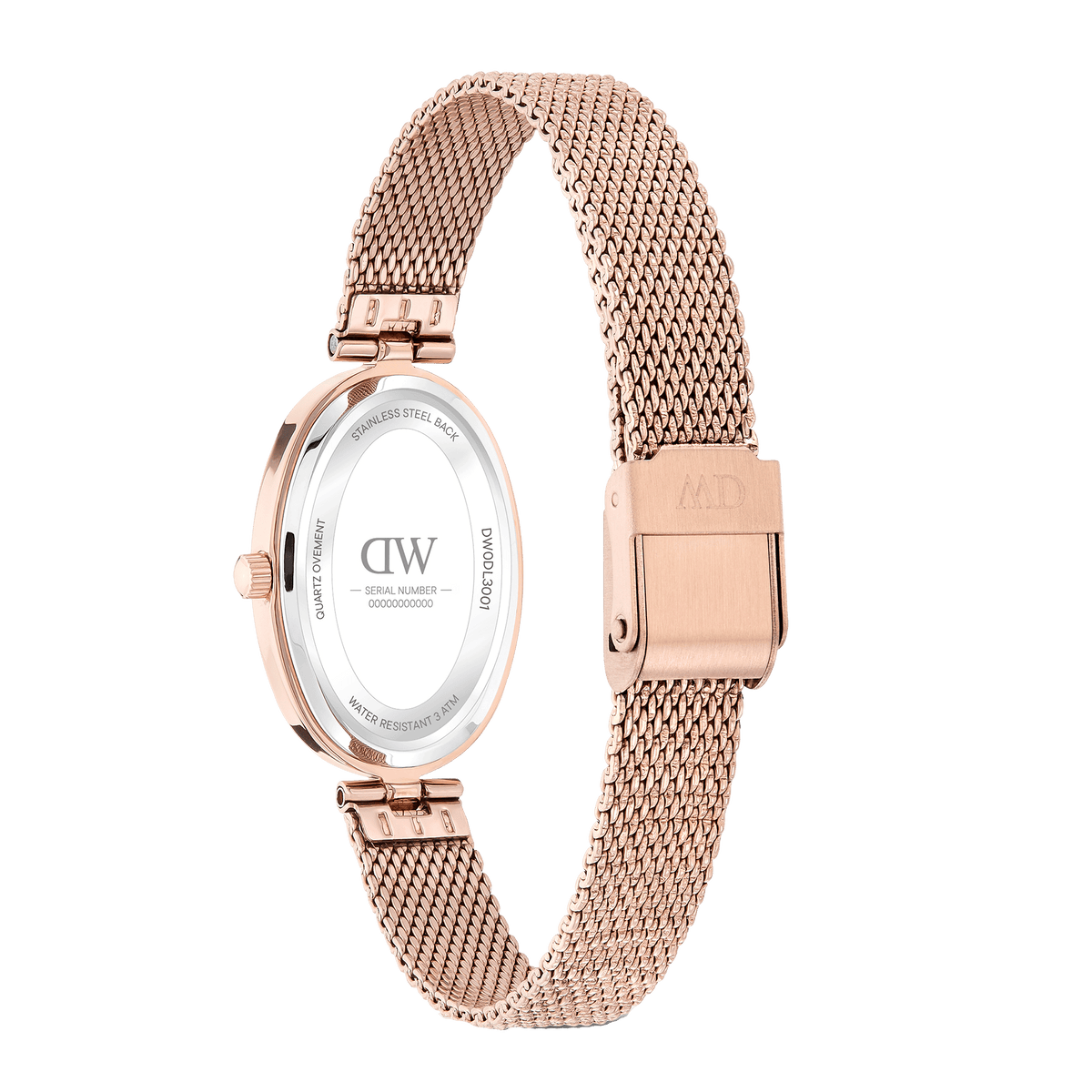 Oval Analog Burgundy Mesh Rose Gold