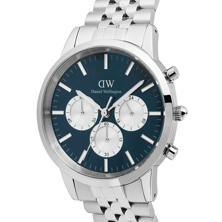 Iconic Chronograph Arch 5-Link Arctic Panda Silver