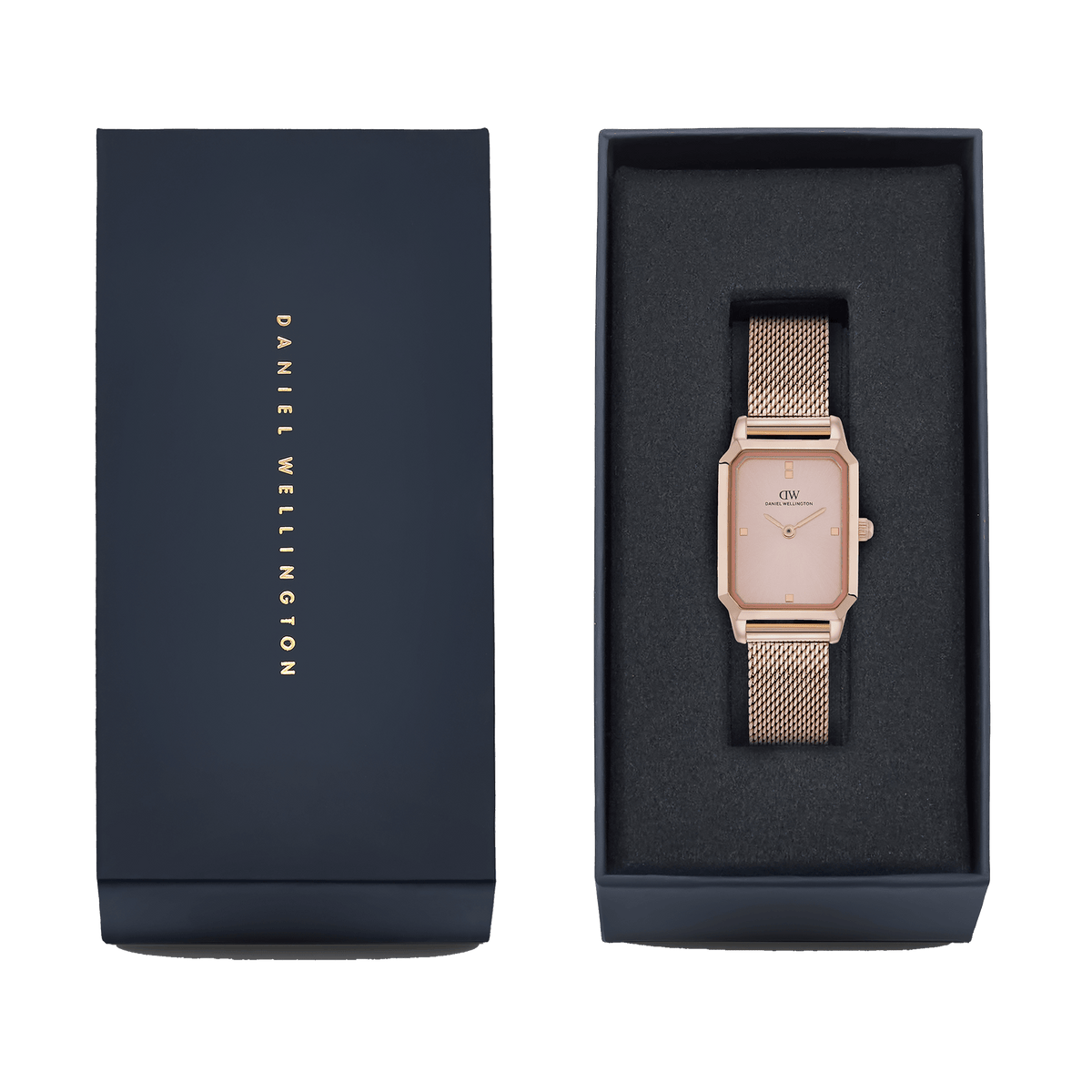 Octagonal Analog Mesh Rose Gold