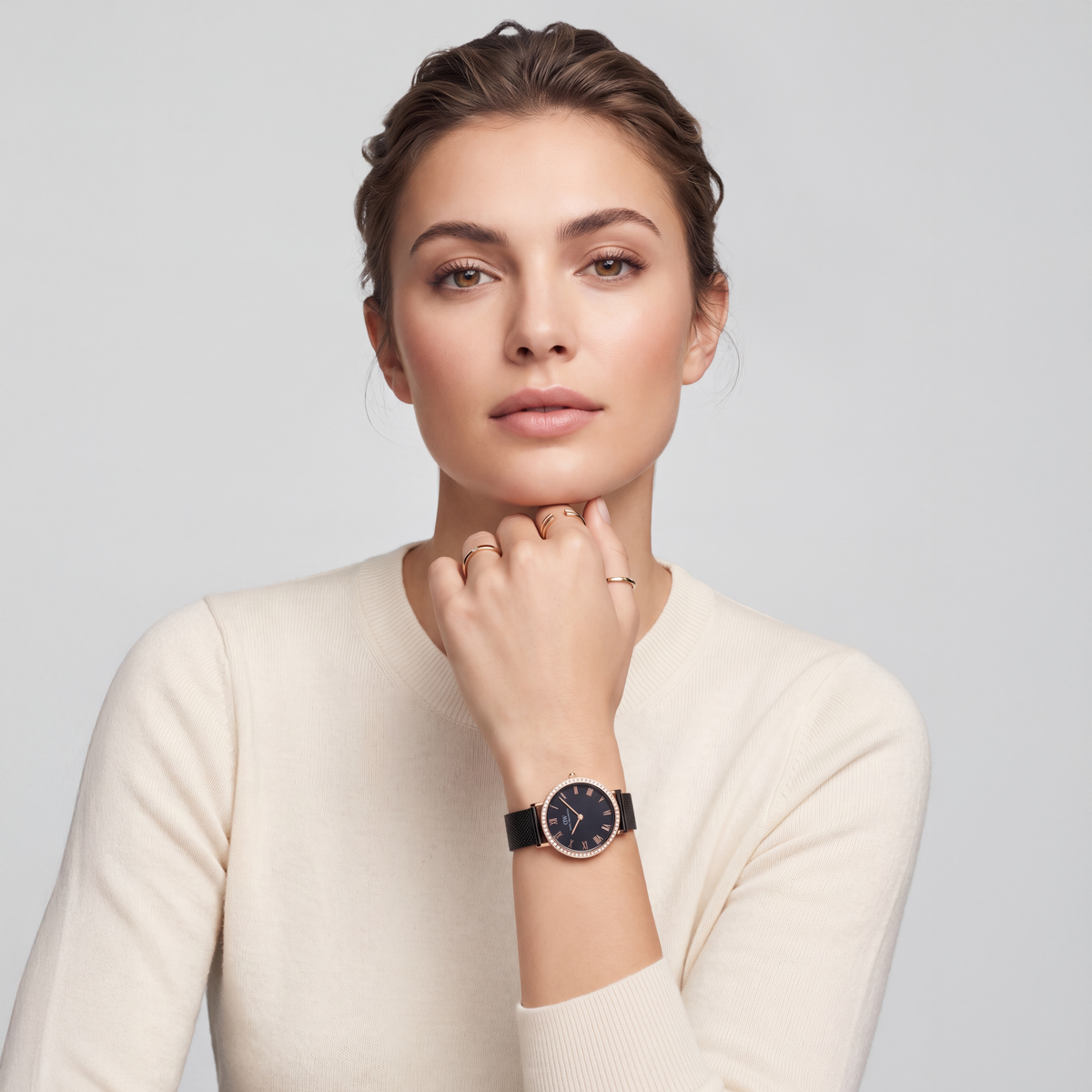Round Analog Bezel Ashfield Rose Gold