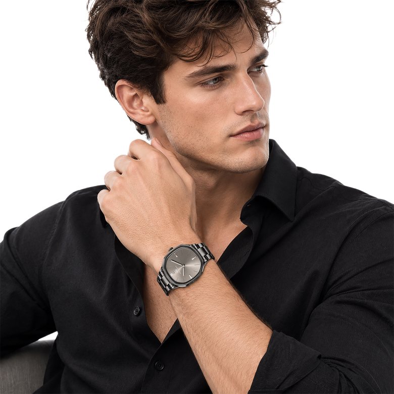 Octagonal Analog Gunmetal