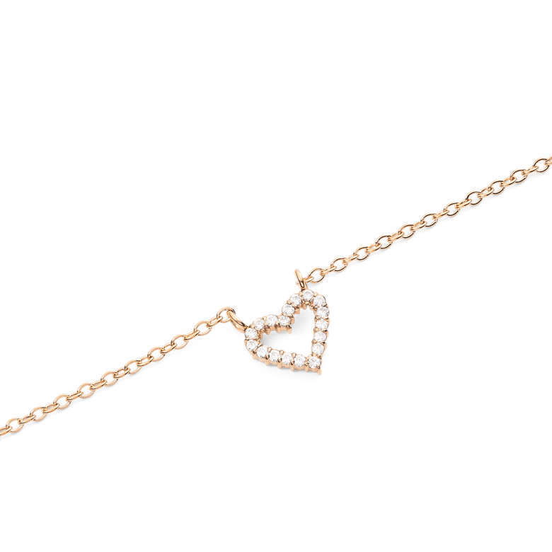 Mirelle Heart Necklace Rose Gold