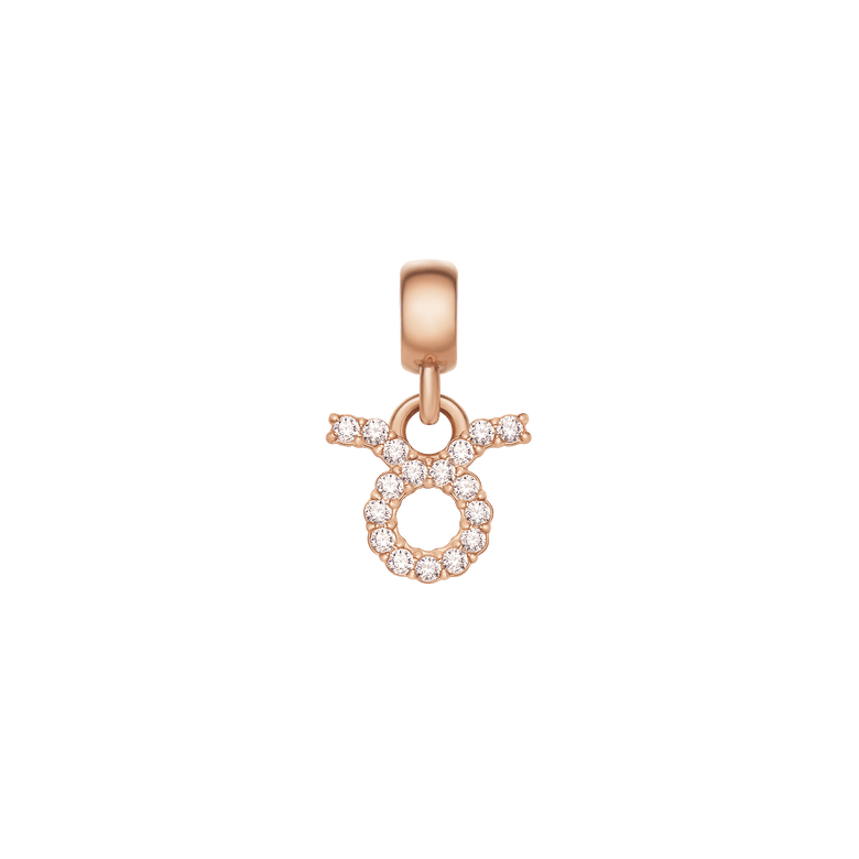 Crystal Zodiac Charm Rose Gold
