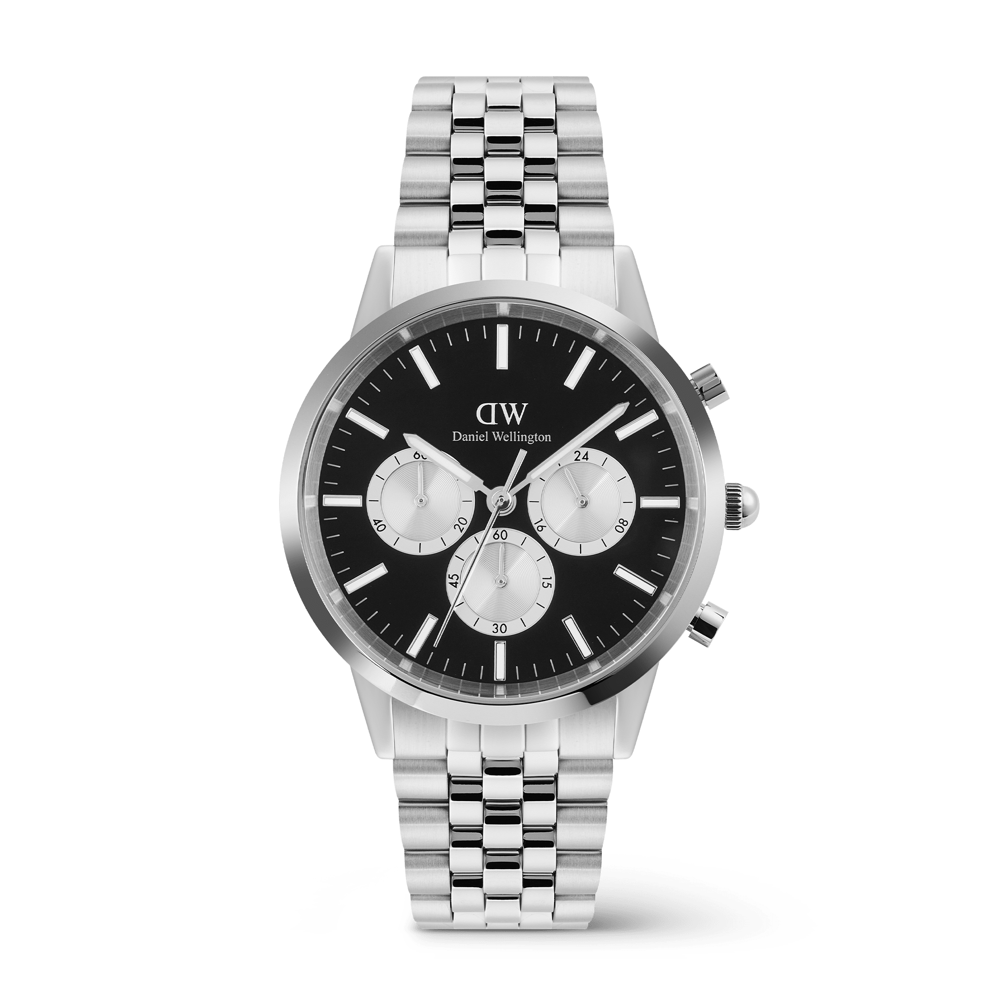 Buy Iconic Chronograph Arch 5 Link Onyx Panda Silver from DW