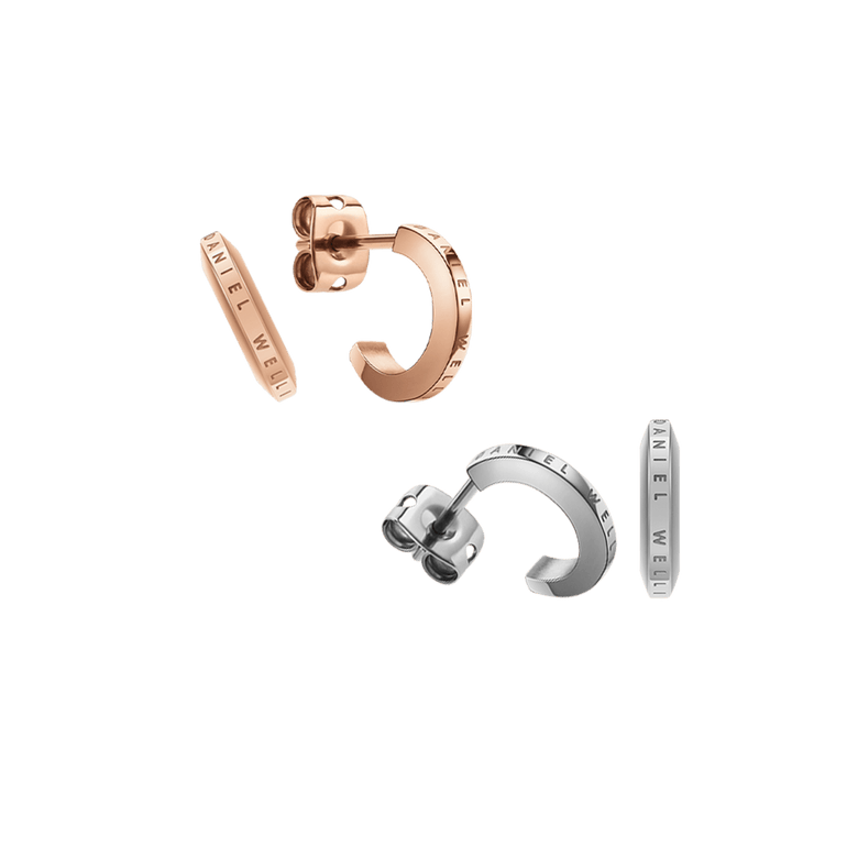 Elan Earrings Rose Gold + Silver