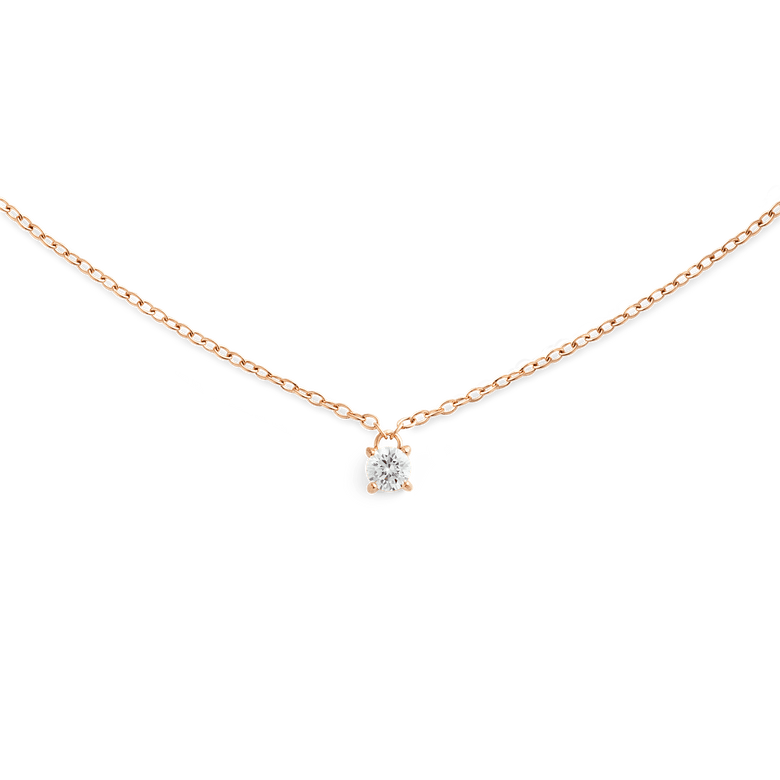 Mirelle Solitaire Necklace Rose Gold