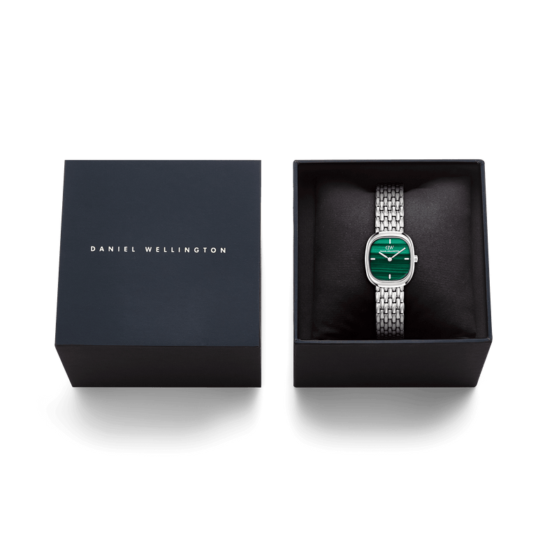 Corta Malachite Grain-Link Silver