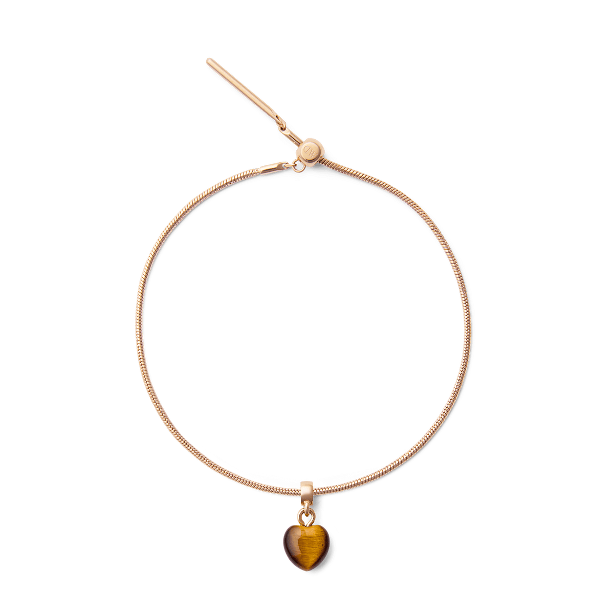 Tiger eye Heart Rose Gold Charm