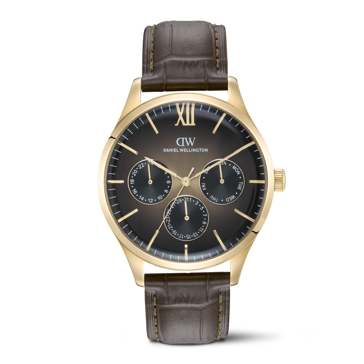 Round Multi Eye Dark Brown Gold