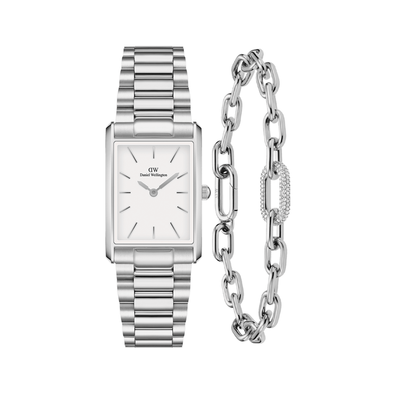 Bound 3 Link & Crystal Link Bracelet Silver