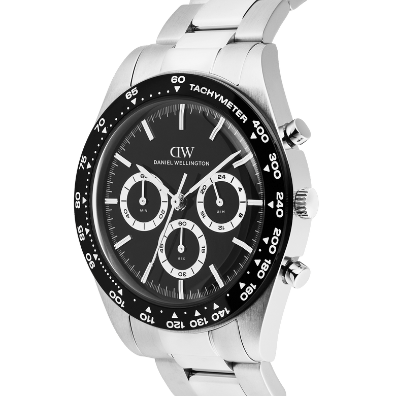 Iconic Tachymeter 3-Link Black Silver