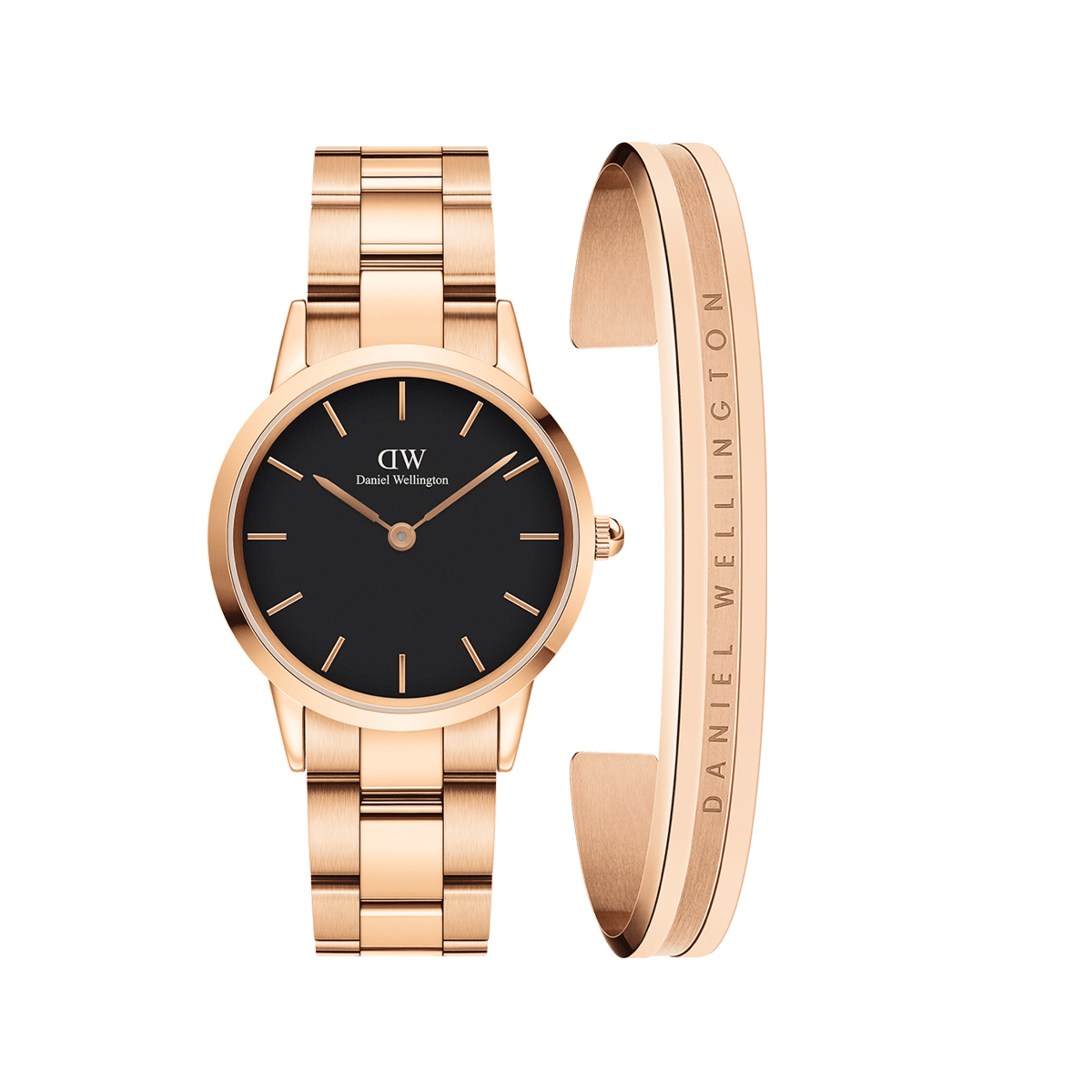 Buy Iconic Link Black Elan Bracelet Rose Gold from DW