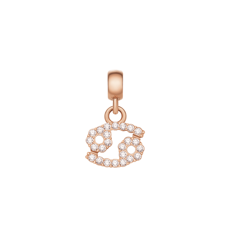 Crystal Zodiac Charm Rose Gold