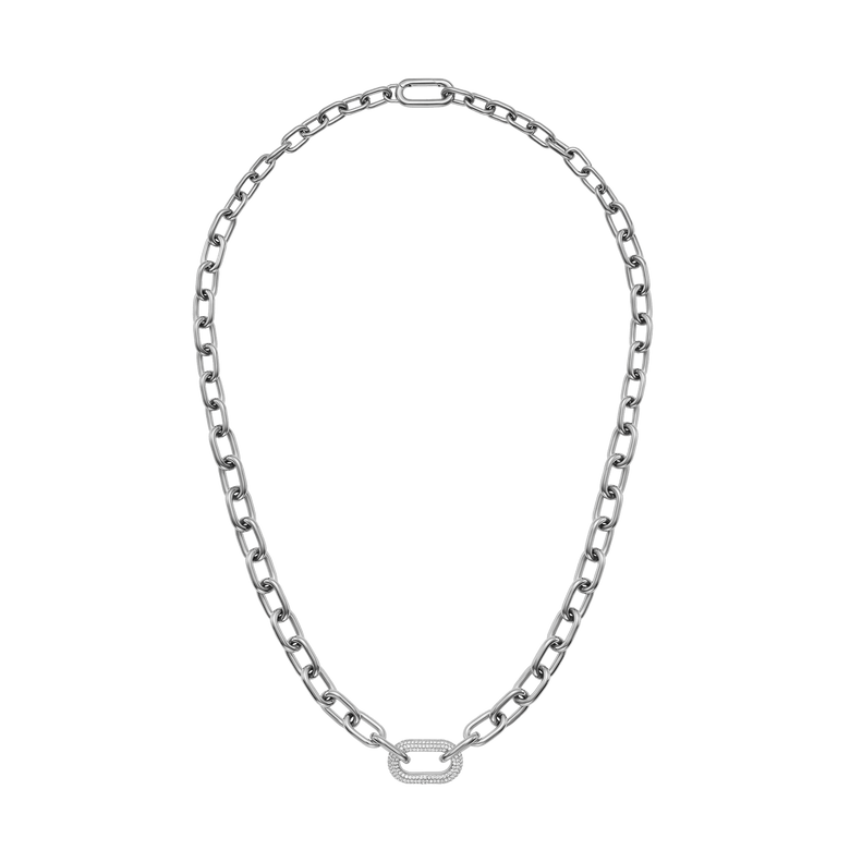 Crystal Link Necklace Silver