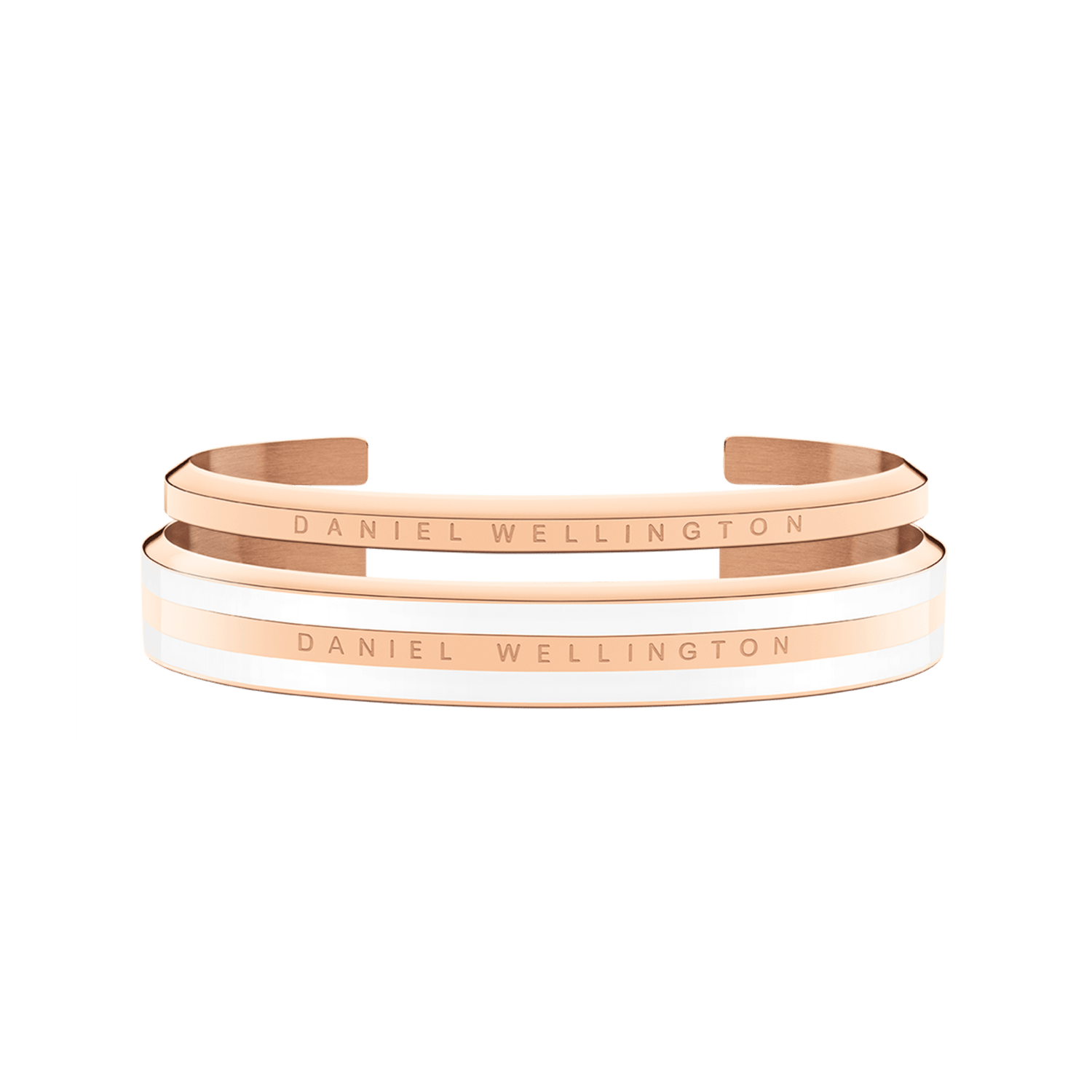 Emalie Bracelet Satin White + Classic Bracelet Rose Gold
