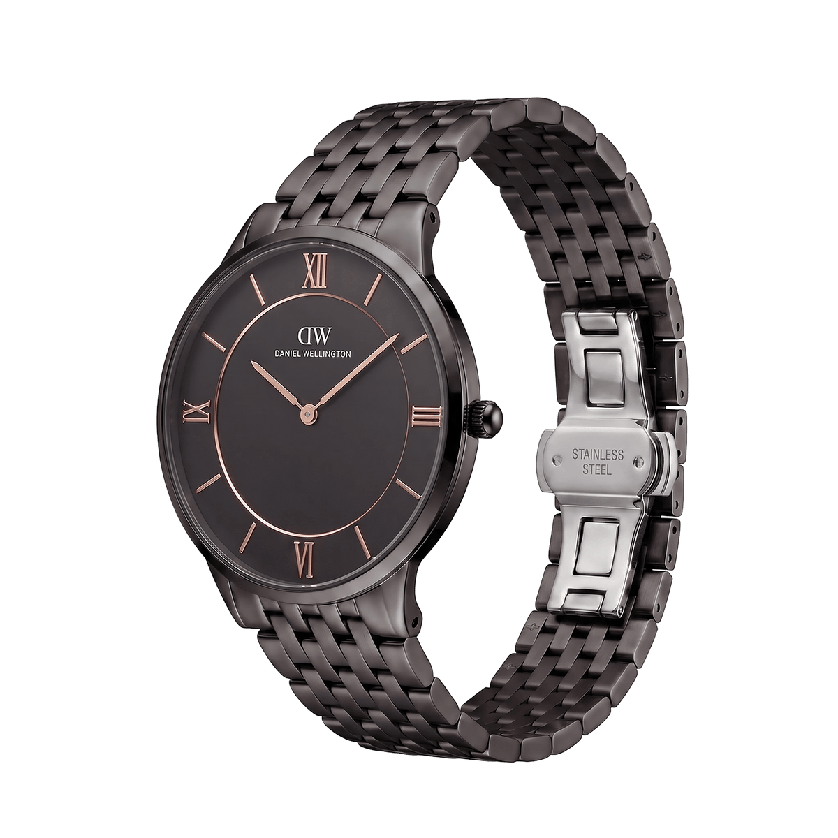 Round Analog 5-Link Black