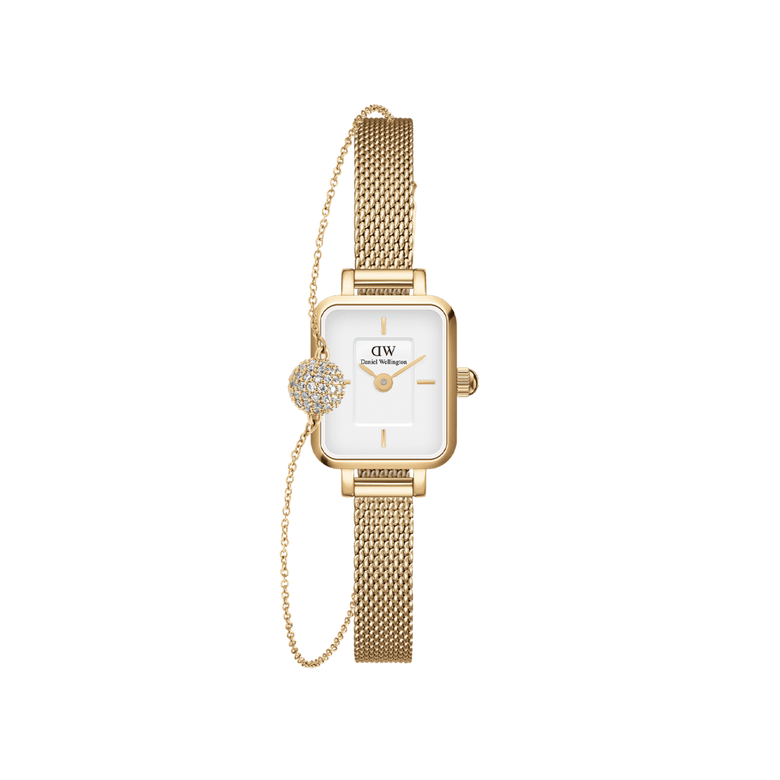 Quadro Mini & Pavé Crystal Gold Set
