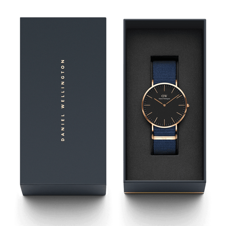 Classic Bayswater Black Rose Gold