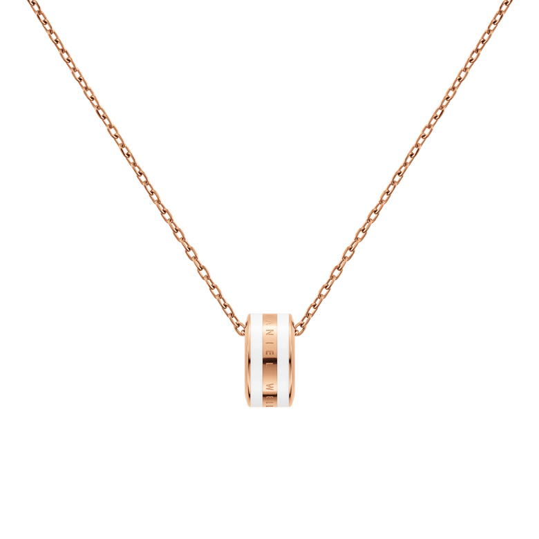 Emalie Necklace Rose Gold Satin White