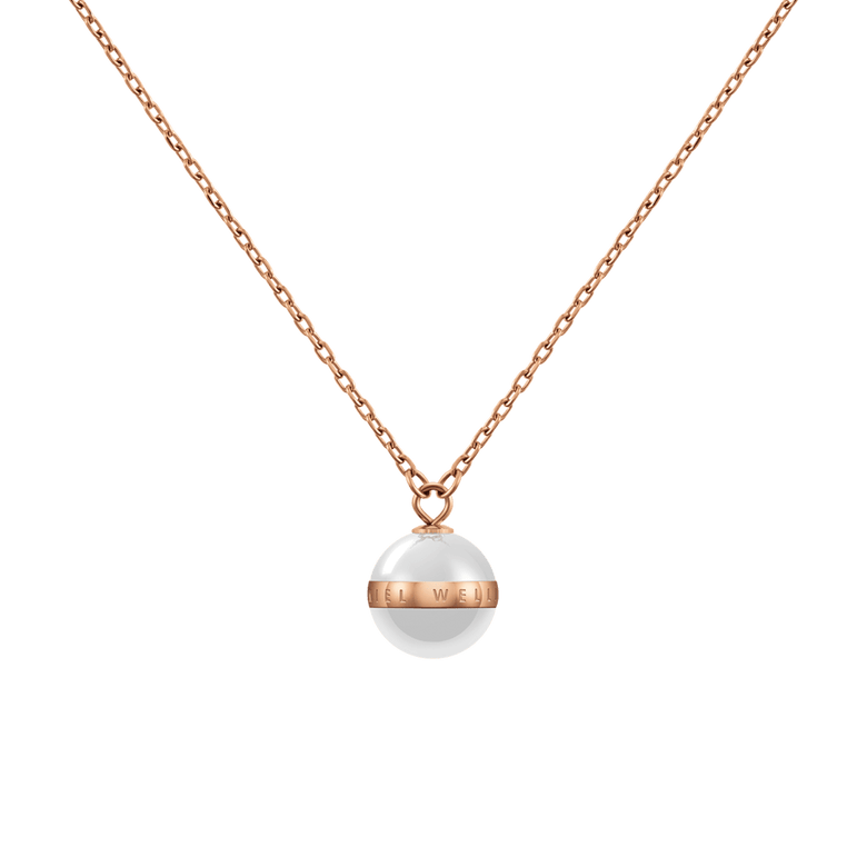 Aspiration Necklace Rose Gold Satin White