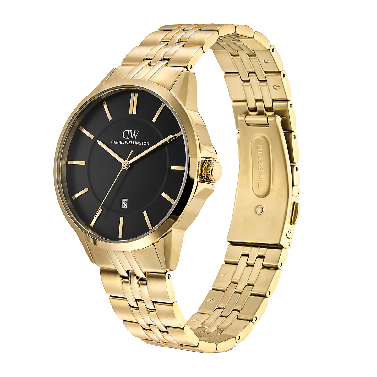 Round Analog 3 Link Gold