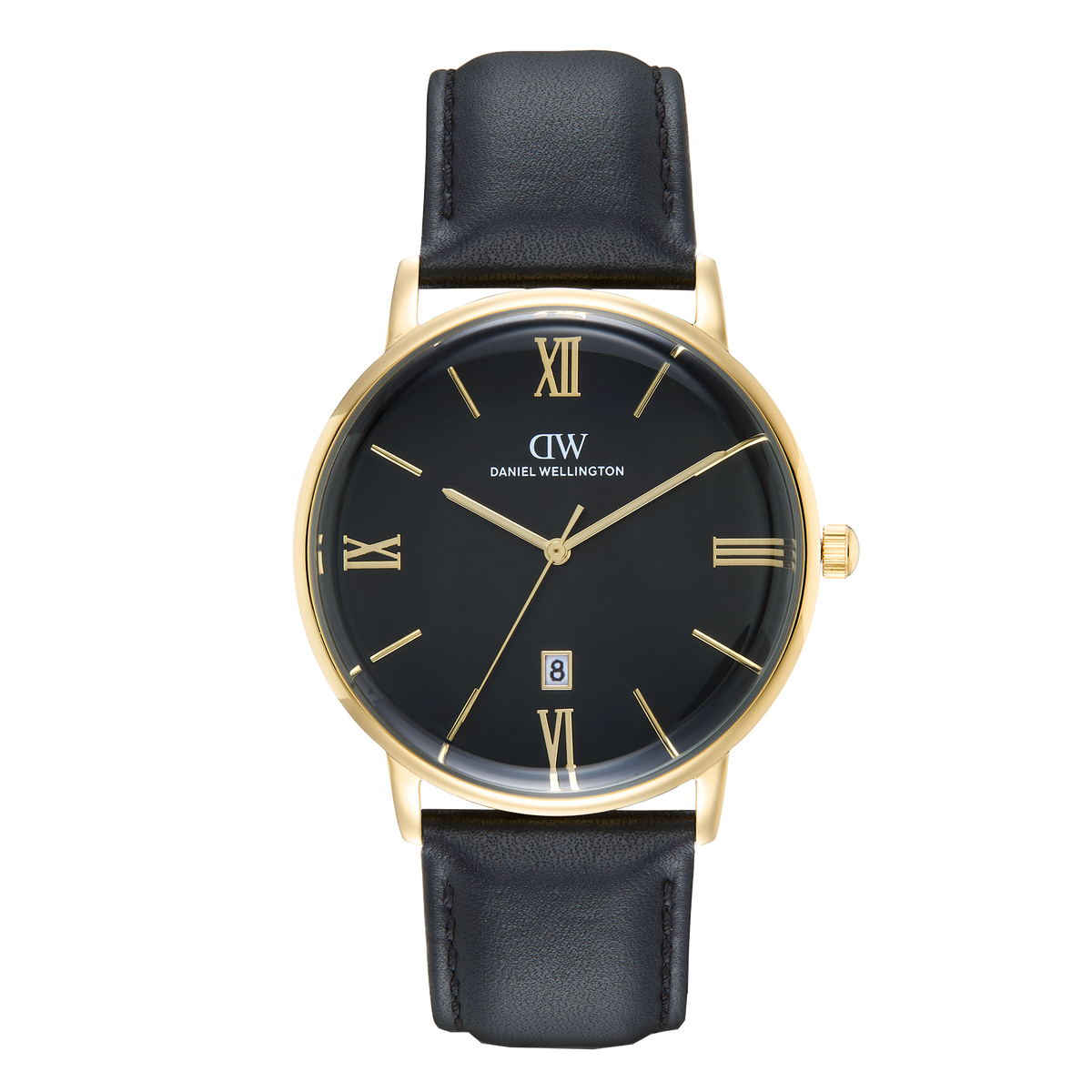 Round Analog Roman Sheffield Black/Gold