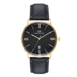 Round Analog Roman Sheffield Black/Gold