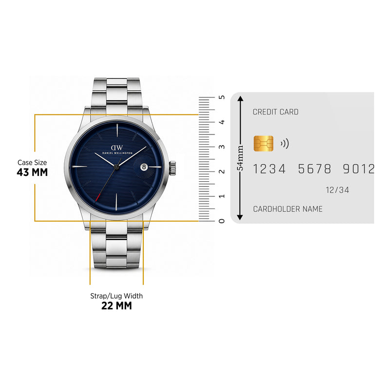 Round Analog 3-Link Blue Silver