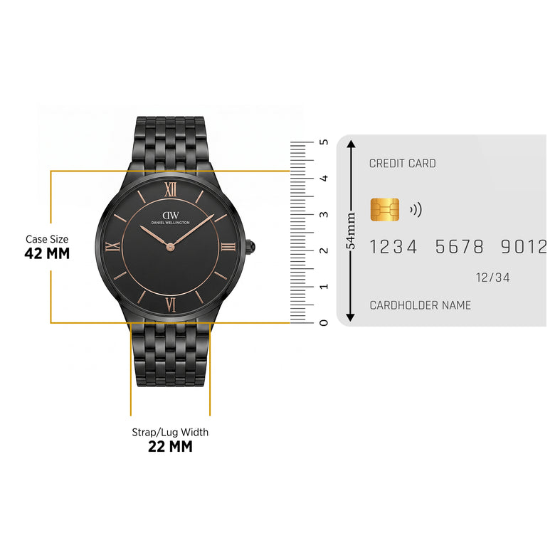 Round Analog 5-Link Black