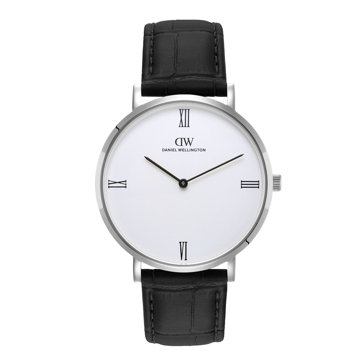 Round Analog Roman Sheffield Silver