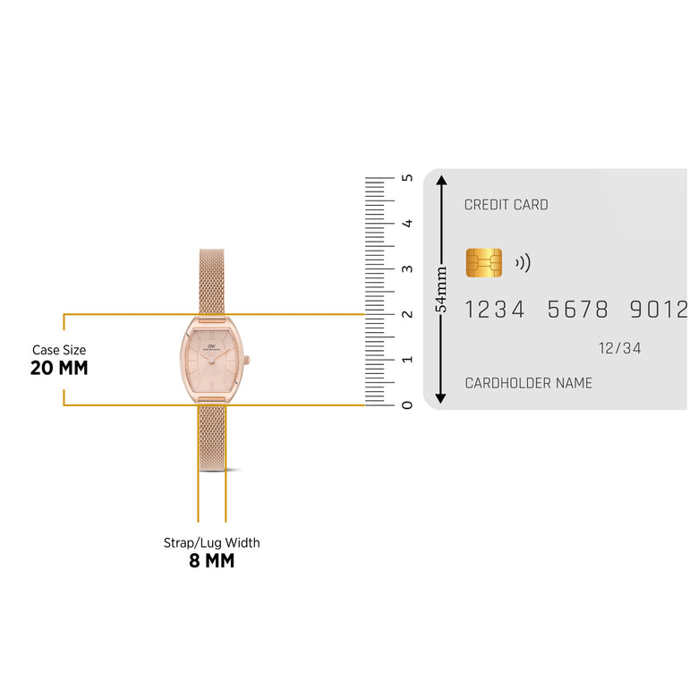 Tonneau Analog Mesh Rose Gold