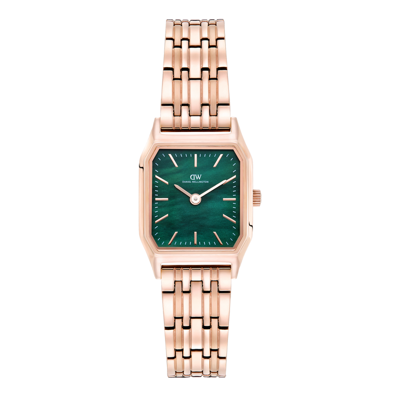 Octagonal Analog Emerald Rose Gold