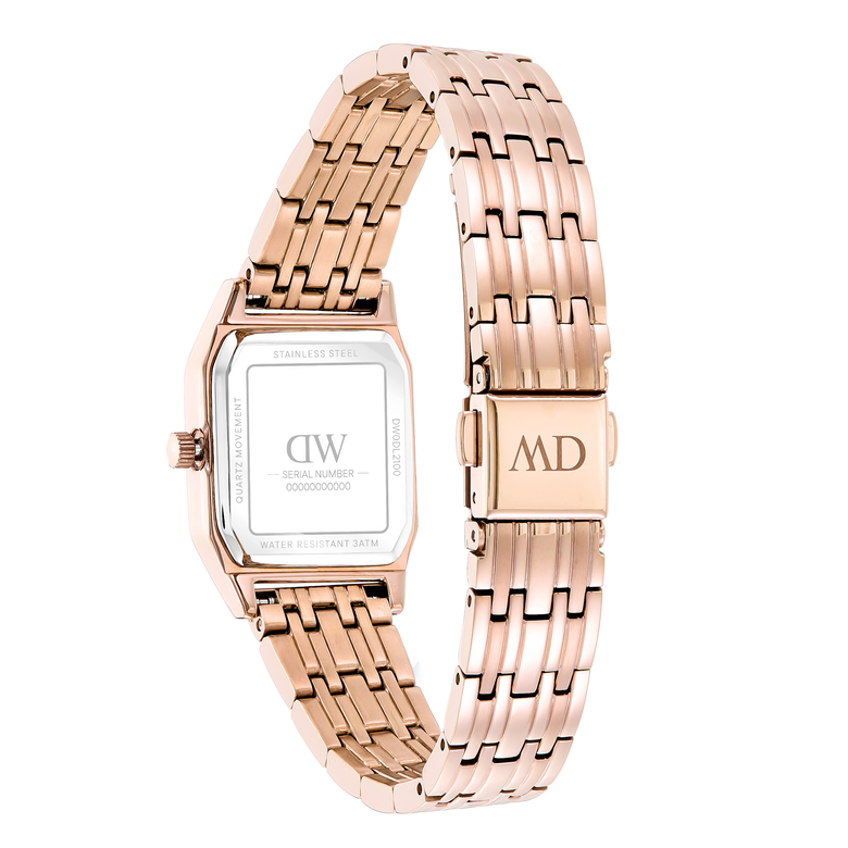 Octagonal Analog Emerald Rose Gold