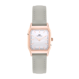 Octagonal Analog Leather Rose Gold