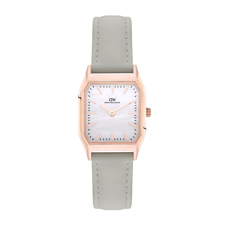 Octagonal Analog Leather Rose Gold