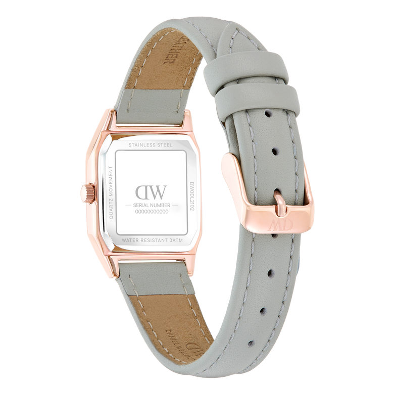 Octagonal Analog Leather Rose Gold