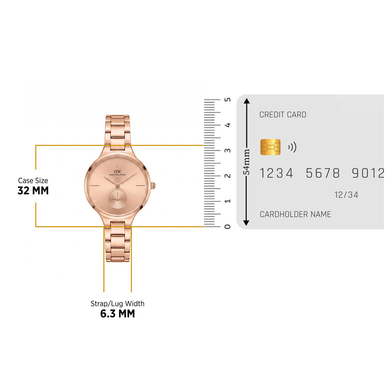 Round Analog 3-Link Rose Gold
