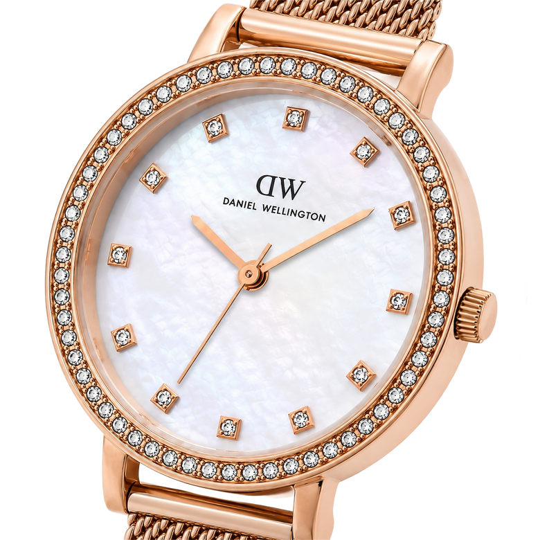 Round Analog Mesh Rose Gold