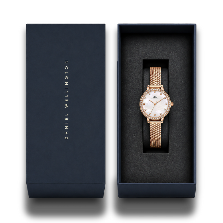 Round Analog Mesh Rose Gold