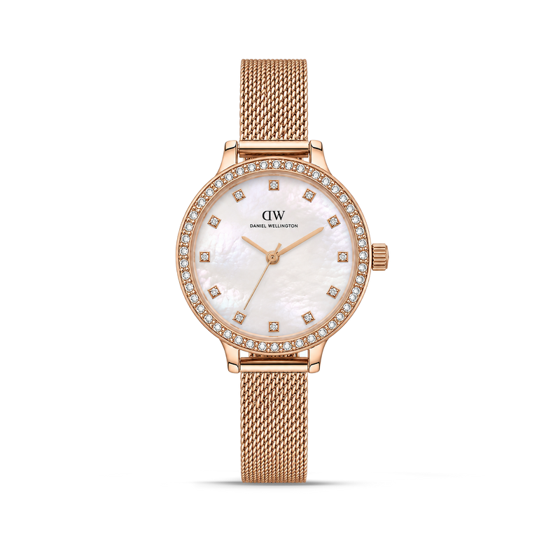 Round Analog Mesh Rose Gold