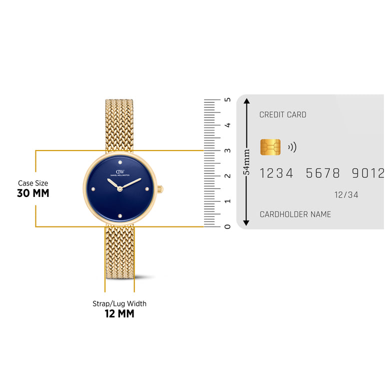 Round Analog Blue Gold