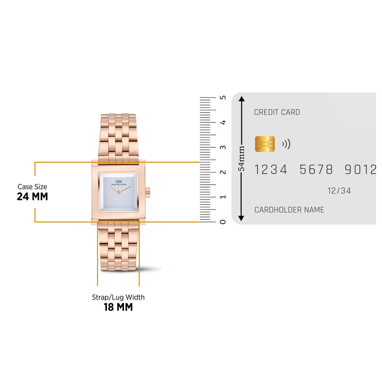 Square Analog Link Rose Gold