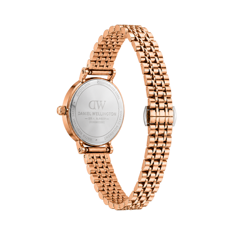 Round Analog Blue Rose Gold
