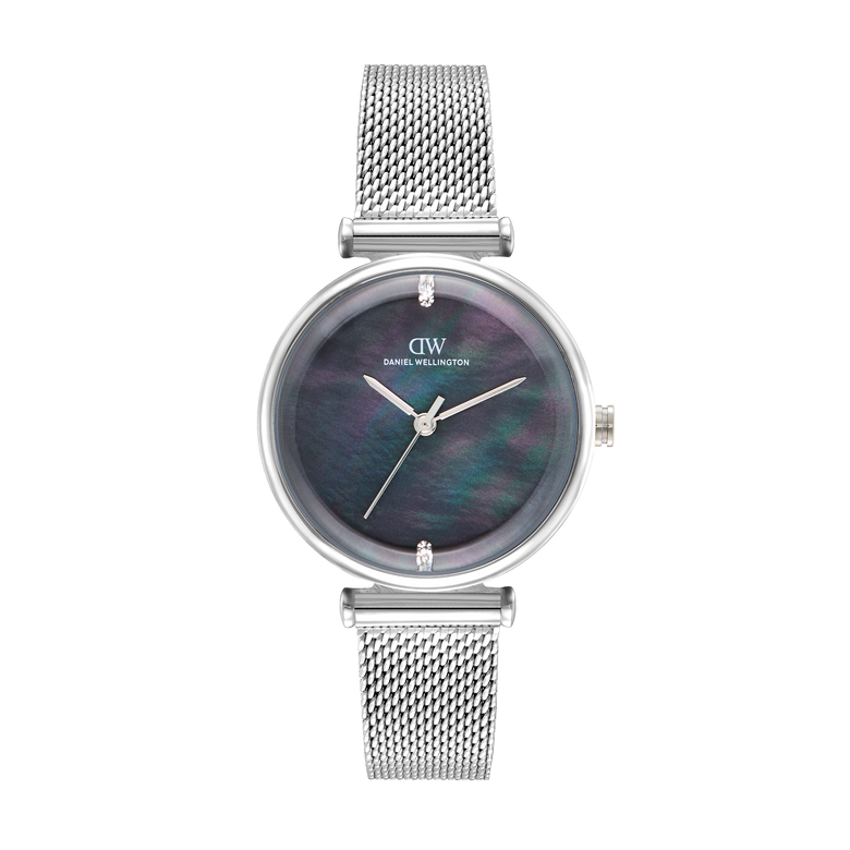 Round Analog Black Silver