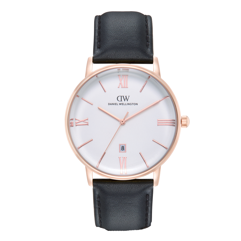 Round Analog Roman Sheffield White/Rose Gold
