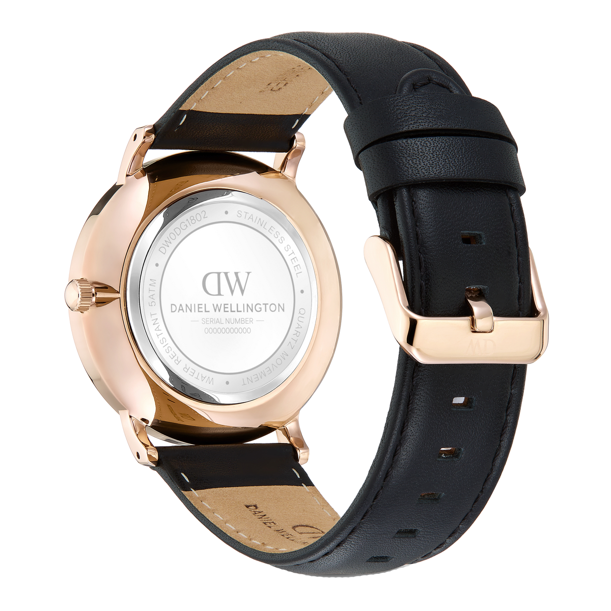 Round Analog Roman Sheffield White/Rose Gold