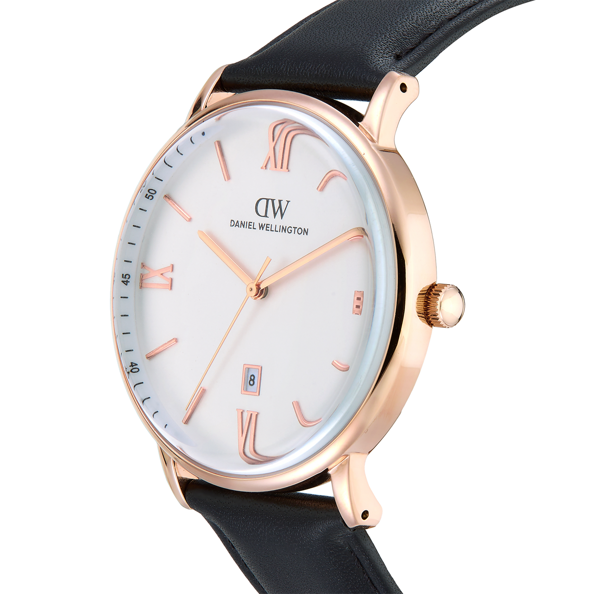 Round Analog Roman Sheffield White/Rose Gold